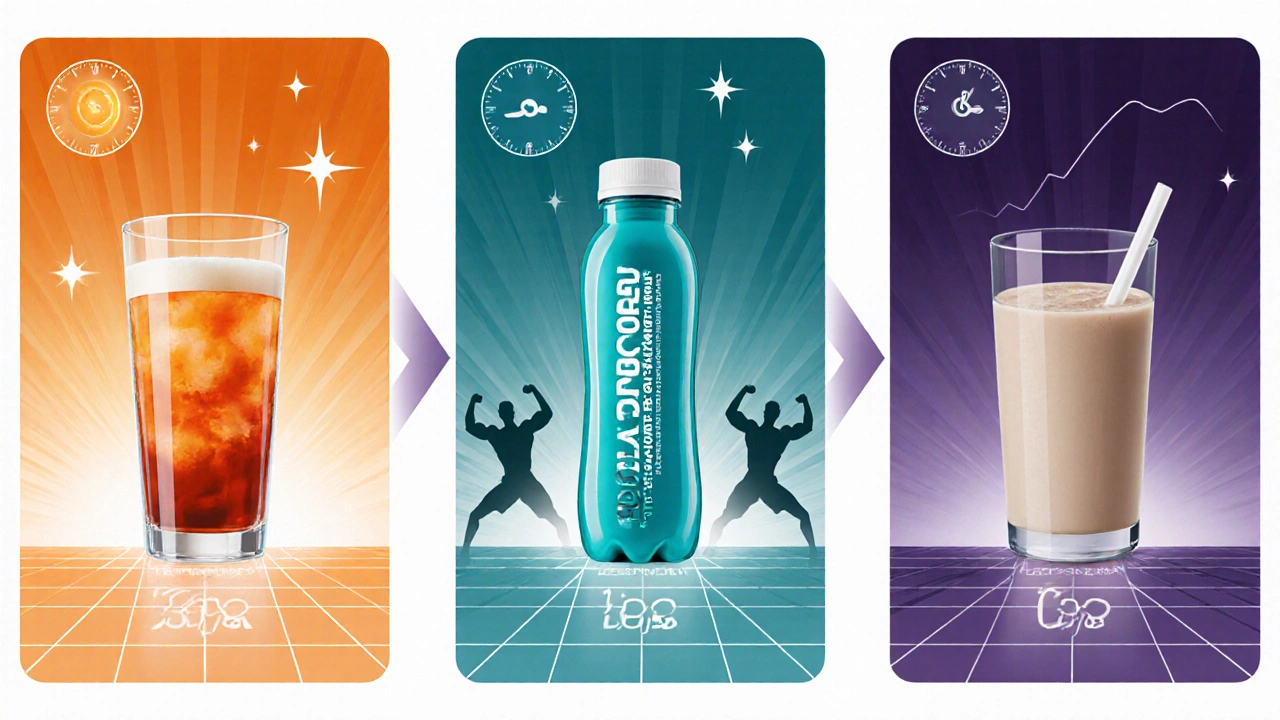 График дня с иллюстрациями гейнера, BCAA и казеинового шейка.