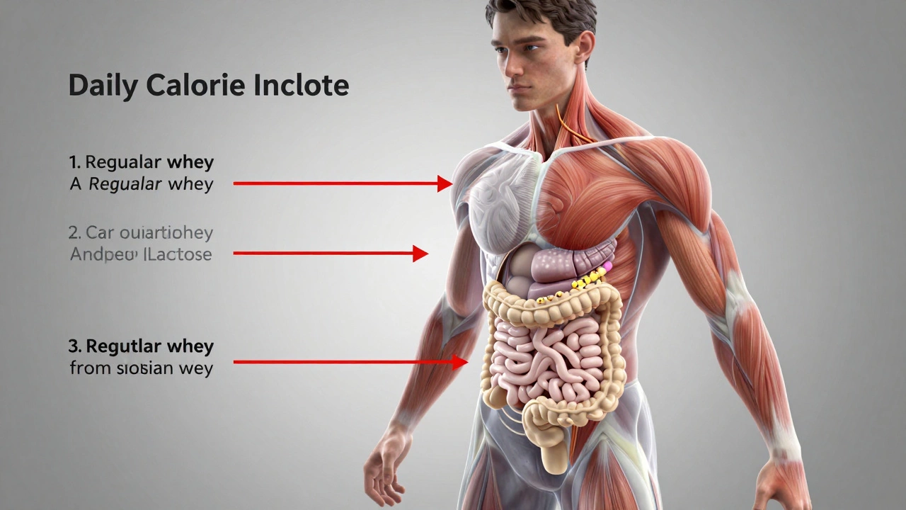 Прозрачное изображение тела с разницей в усвоении белка: медленный и загрязненный поток против чистого и быстрого.