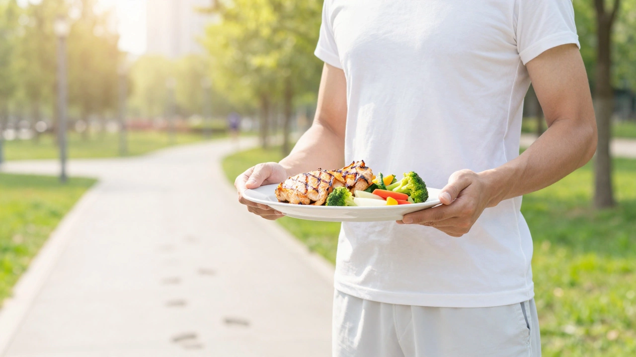 Здоровое питание и ходьба для поддержания метаболизма во время сушки
